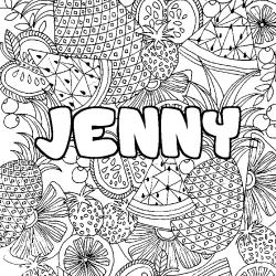 Coloración del nombre JENNY - decorado mandala de frutas