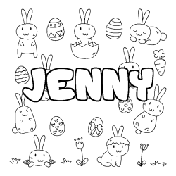 Coloración del nombre JENNY - decorado Pascua