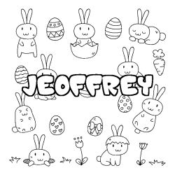 Coloración del nombre JEOFFREY - decorado Pascua