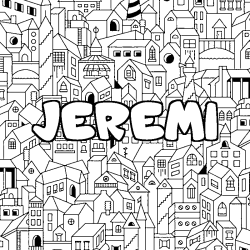 Coloración del nombre JEREMI - decorado ciudad