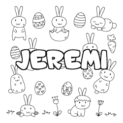 Coloración del nombre JEREMI - decorado Pascua