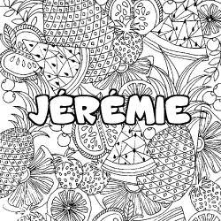 Coloración del nombre JÉRÉMIE - decorado mandala de frutas