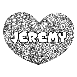 Dibujo para colorear JEREMY - decorado mandala de coraz&oacute;n