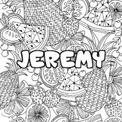 Coloración del nombre JEREMY - decorado mandala de frutas