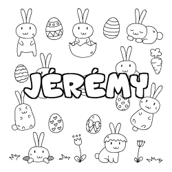 Coloración del nombre JÉRÉMY - decorado Pascua