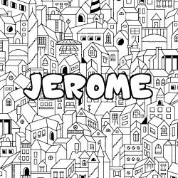 Dibujo para colorear JEROME - decorado ciudad