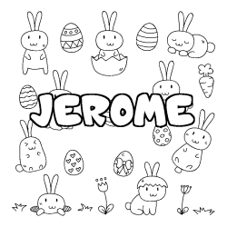 Coloración del nombre JEROME - decorado Pascua