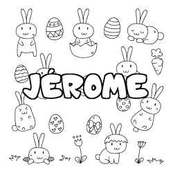 Coloración del nombre JÉROME - decorado Pascua