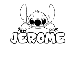 Coloración del nombre JÉROME - decorado Stitch