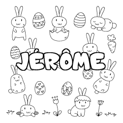 Coloración del nombre JÉRÔME - decorado Pascua