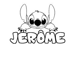 Coloración del nombre JÉRÔME - decorado Stitch