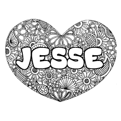 Dibujo para colorear JESSE - decorado mandala de coraz&oacute;n