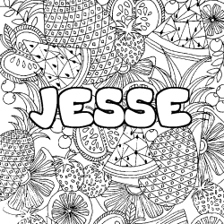 Dibujo para colorear JESSE - decorado mandala de frutas