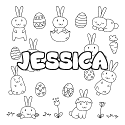 Coloración del nombre JESSICA - decorado Pascua