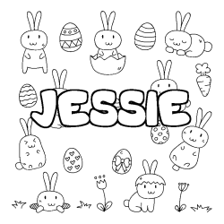 Coloración del nombre JESSIE - decorado Pascua