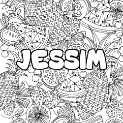 Dibujo para colorear JESSIM - decorado mandala de frutas