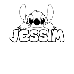 Coloración del nombre JESSIM - decorado Stitch