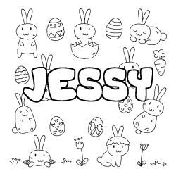 Dibujo para colorear JESSY - decorado Pascua