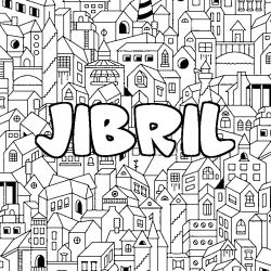 Coloración del nombre JIBRIL - decorado ciudad