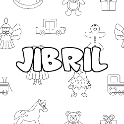 Coloración del nombre JIBRIL - decorado juguetes