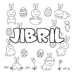 Coloración del nombre JIBRIL - decorado Pascua