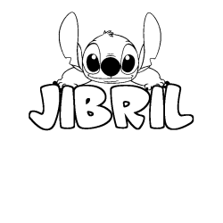 Coloración del nombre JIBRIL - decorado Stitch