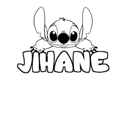 Coloración del nombre JIHANE - decorado Stitch