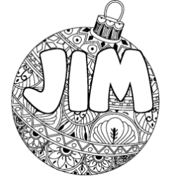 Dibujo para colorear JIM - decorado bola de Navidad