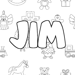 Dibujo para colorear JIM - decorado juguetes