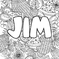 Dibujo para colorear JIM - decorado mandala de frutas