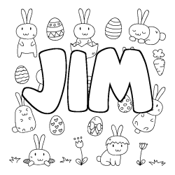 Coloración del nombre JIM - decorado Pascua