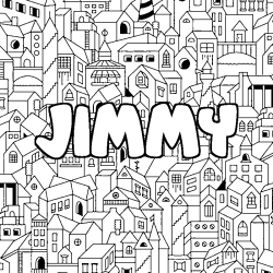 Dibujo para colorear JIMMY - decorado ciudad