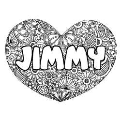 Coloración del nombre JIMMY - decorado mandala de corazón