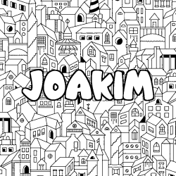 Coloración del nombre JOAKIM - decorado ciudad