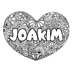 Coloración del nombre JOAKIM - decorado mandala de corazón