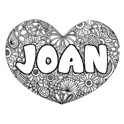 Dibujo para colorear JOAN - decorado mandala de coraz&oacute;n