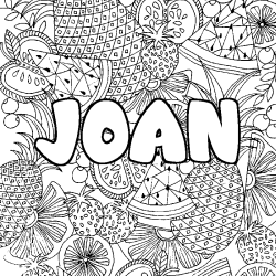 Coloración del nombre JOAN - decorado mandala de frutas