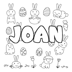 Dibujo para colorear JOAN - decorado Pascua