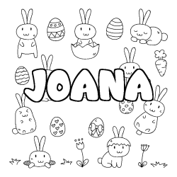 Coloración del nombre JOANA - decorado Pascua