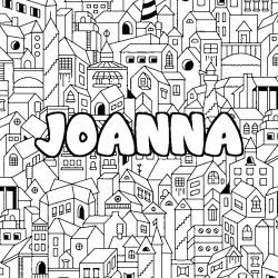 Coloración del nombre JOANNA - decorado ciudad