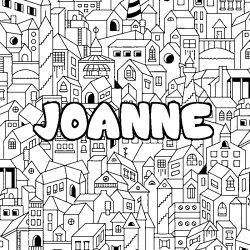 Coloración del nombre JOANNE - decorado ciudad