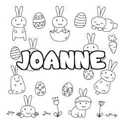 Coloración del nombre JOANNE - decorado Pascua