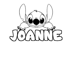 Coloración del nombre JOANNE - decorado Stitch