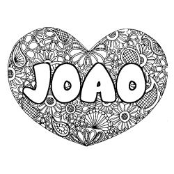 Dibujo para colorear JOAO - decorado mandala de coraz&oacute;n