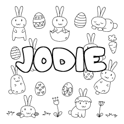 Coloración del nombre JODIE - decorado Pascua