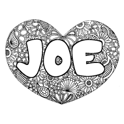 Dibujo para colorear JOE - decorado mandala de coraz&oacute;n