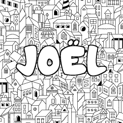 Dibujo para colorear JO&Euml;L - decorado ciudad