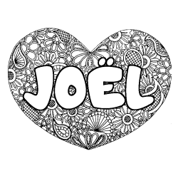 Dibujo para colorear JO&Euml;L - decorado mandala de coraz&oacute;n