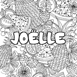 Coloración del nombre JOËLLE - decorado mandala de frutas