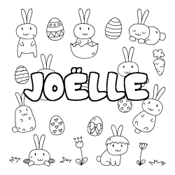 Coloración del nombre JOËLLE - decorado Pascua